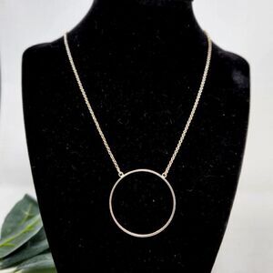 LELE SADOUGHI Silver Tone Circle Pendant Necklace